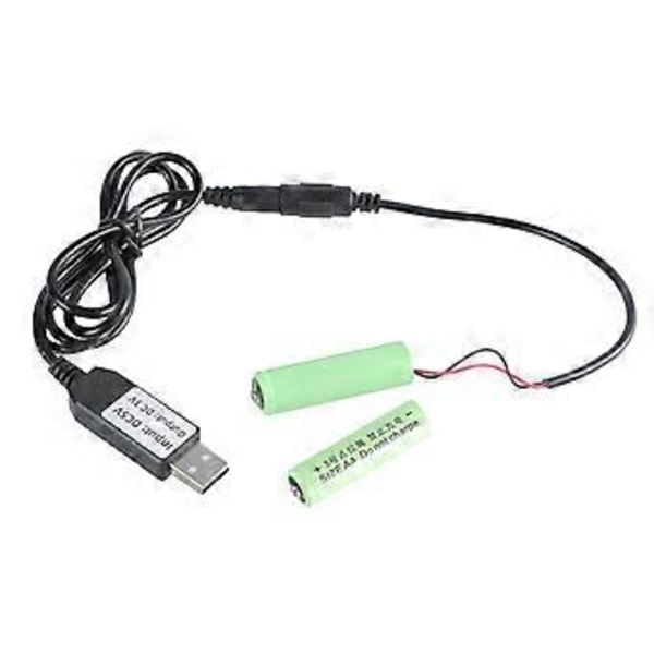 USB - 3VLR6 AA-pariston korvaava kaapeli USB-virtamuuntimet leluille lämpömittareille kaukosäätimille Korvaa 2 kpl 1,5 V AA-paristoa