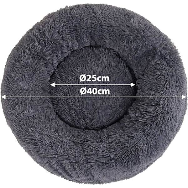 (S) 40 cm ? Tummanharmaa pyöreä kori Koiranpeti Kissanpeti Munkki