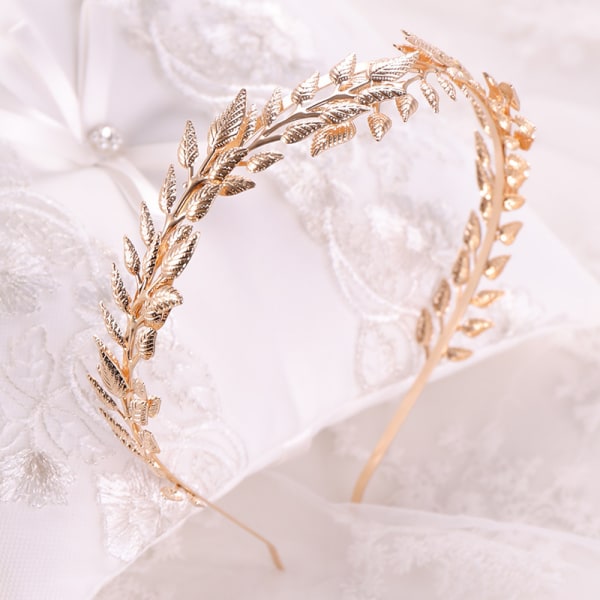 Bridal Gold Leaf Pannband 1 st Guld Headpiece Bröllop Headband