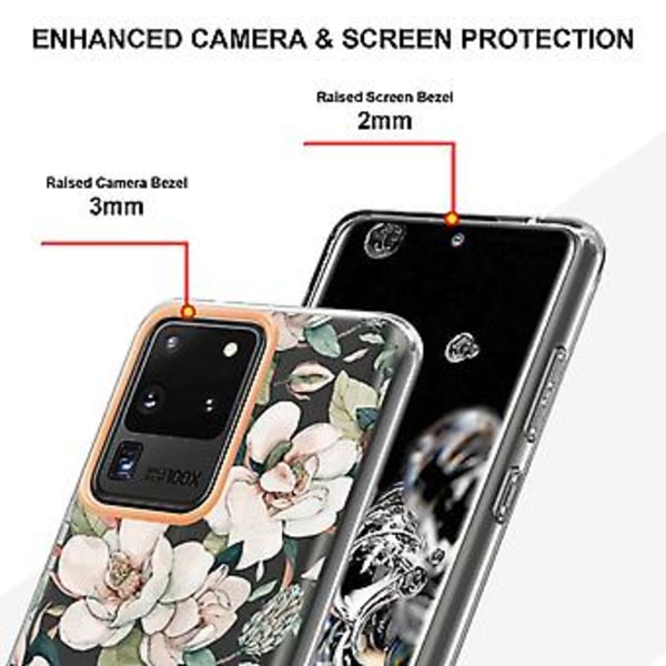 Blomster Planter TPU Cover til Samsung Galaxy S20 Ultra Green