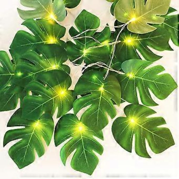 Lumineuse LED Ljusslinga 2 m Blad Dekoration Ljusslinga 10 LED Ljusslinga med gröna blad