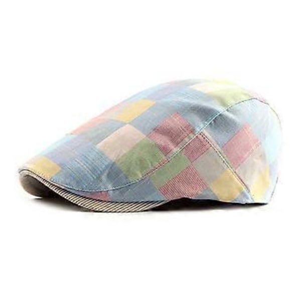 1 stk Britisk rutete beret utendørs fritids Newsboy Cap (Rosa)