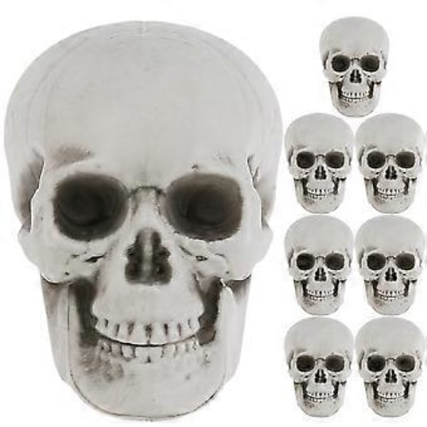 8 stk. Halloween Kraniehoved Små Mini Kranier til Halloween Fest Halloween Dekorationsrekvisitter