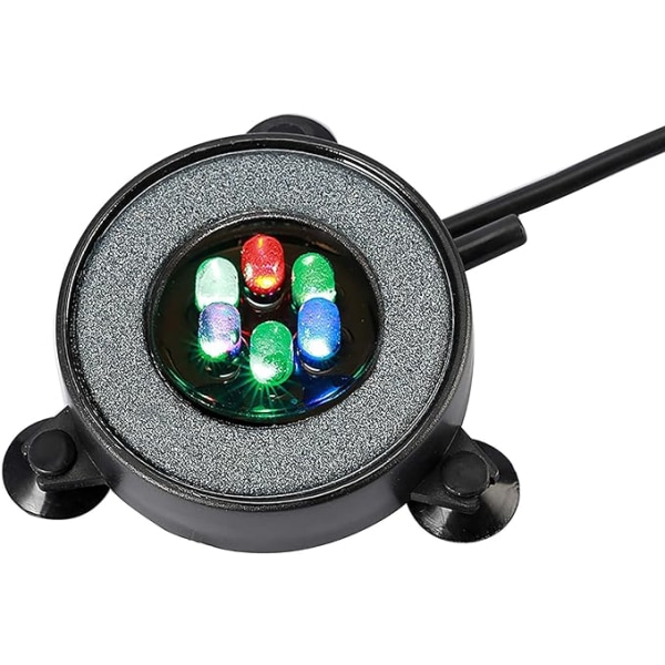 Akvarie Sten Disk, Rund Akvarium Bubbler med LED'er, Akvarium