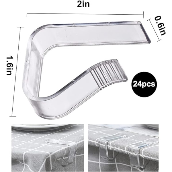 24 stycken plastduksklämmor, duksklämmor, transparenta