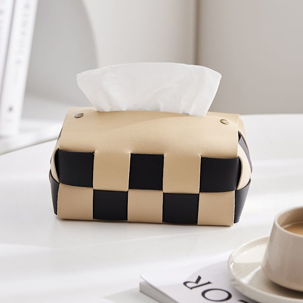 2 stk håndlaget flettet kreativt papir stoff skinnveske minimal