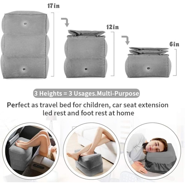 1PC Gray Footrest Pillow,Footrest Cushion for Kids Rest, Height A