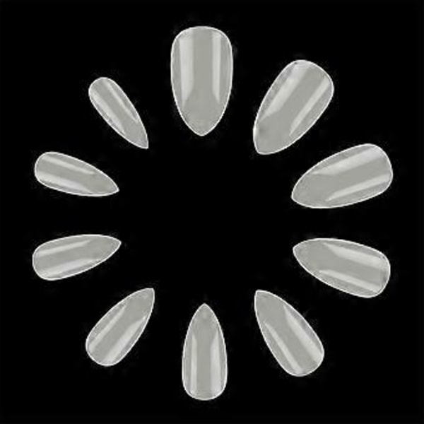 500 stk. Ovale Stiletto Spisse Falske Negltupper Mandelform Akryl Neglekunst Salongtupper