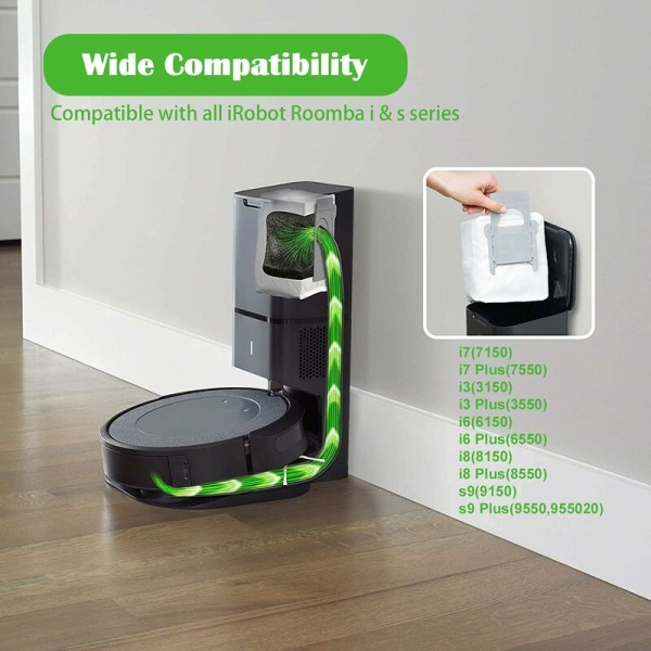 10-pack dammsugarpåsar för iRobot Roomba I & S Series, i7 (