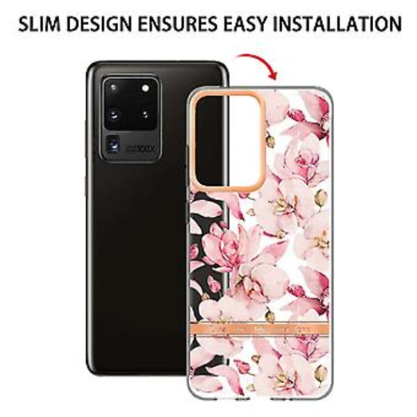 Blommor Växter TPU Skal För Samsung Galaxy S20 Ultra Pink