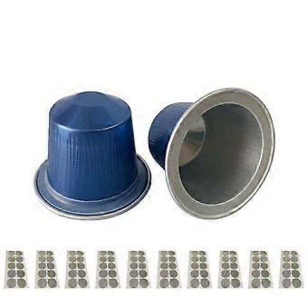100 st Kaffekapslar Engångs Kaffepods Tomma Aluminiumfolie Kaffekapslar Med Lock Kaffeutrustning Kaffebryggare Verktyg  Himmelsblå Sky Blue