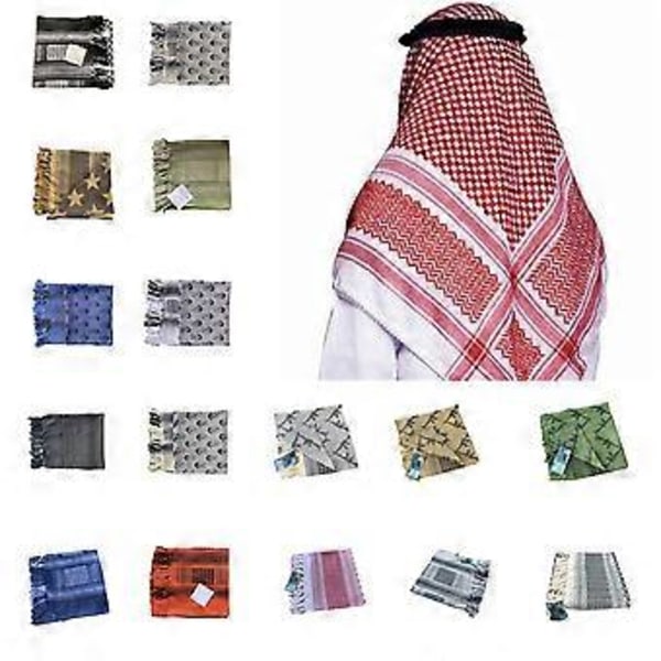 Uskonnollinen aikuisten keffiyeh-huivi turbaani jacquard-kuvio arabialainen huivi ulkoiluhuivi miehille päivittäinen hiusasuste AK mutaväri (AK mutaväri) AK mud color