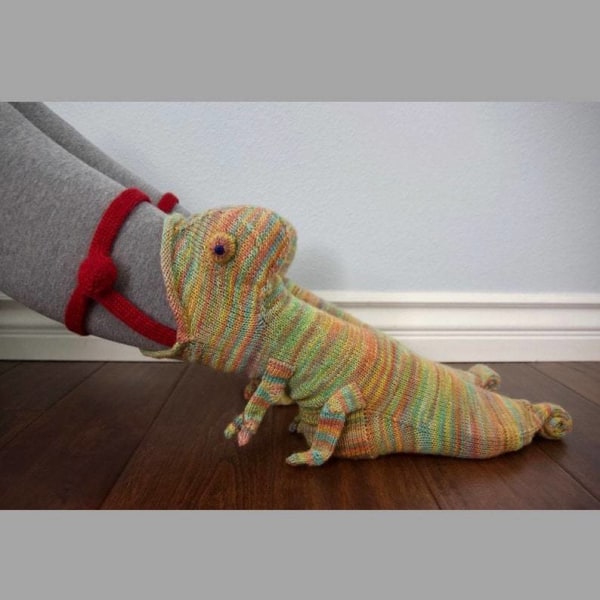 Stickade krokodilsstrumpor vinter varma strumpor kameleontstrumpor4#