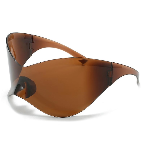 Y2k Wrap Around Mode Solglasögon För Kvinnor Män Futuristiska One-piece Glasögon Mod Party Shield Eyewear.C.
