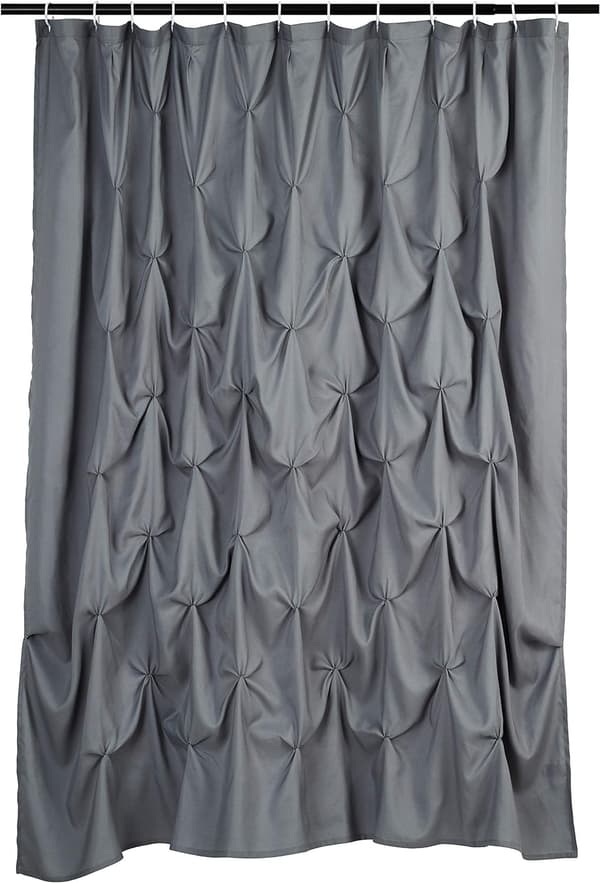 Grå dusjforheng i vaffelstruktur, 183x183 cm, polyester