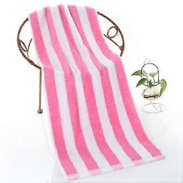 Stripe Strandhåndklæder 100% Ring Spun Bomuld Store Pool Håndklæder, Bløde og Hurtigtørrende Svømmehåndklæder Variety Pack-Pink