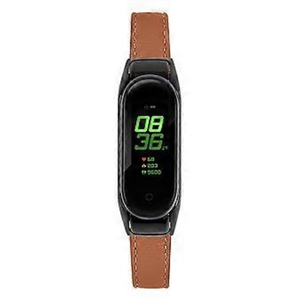 Til Xiaomi Smart Band 8 Ægte Læderrem med Sort Urkasse Style P