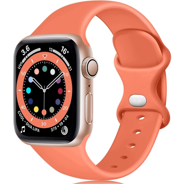 Silikonrem (korallrosa, stor) kompatibel med Apple Watch s