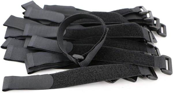 Pakke med 10 Premium Cinch-stropper - 8\" Genanvendelige Krog & Loop-bindestropper