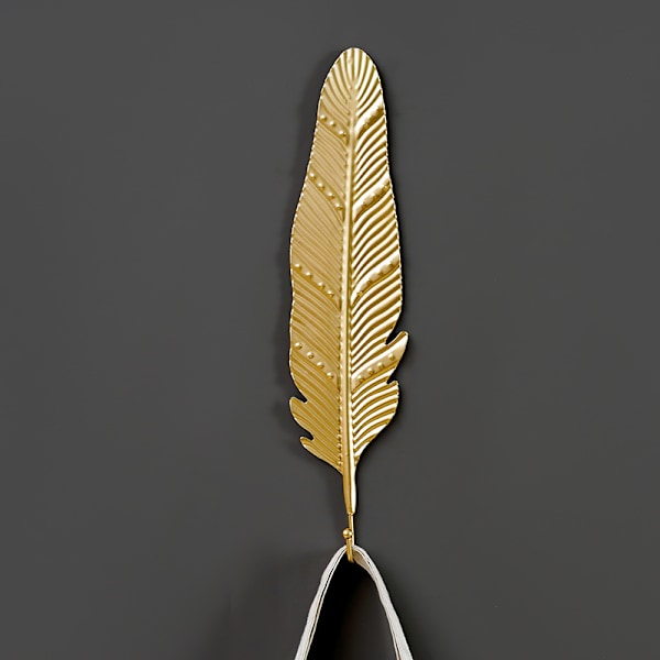 B-Sæt med 4 dekorative jern ginkgo blad kroge moderne vægmonteret