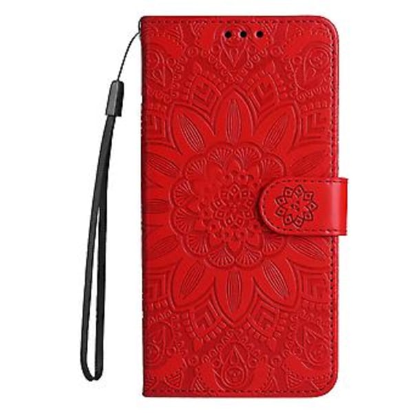 Solros Läder Telefonfodral För Huawei nova Y61 Red