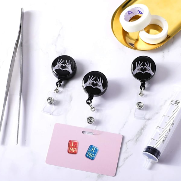 3 st Röntgenmärkesrulle Retractable Hands Röntgenhjärta Sjuksköterska Namn