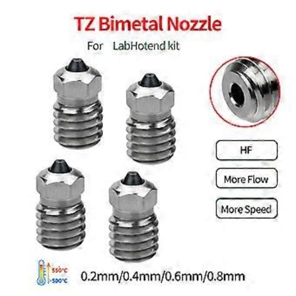 Bimetallisk Dyse Avanceret Varmebestandig Hærdet Ståldyse 0.2/0.4/0.6/0.8mm Til ABS TPU Og Flere Filamenttyper 0.8mm 0.8mm