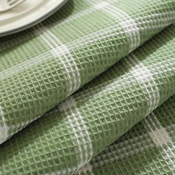 Bordduk, rutete bordduk rektangulær lin Stain Resistant vaskbar Gingham duk for utendørs piknik, kjøkken og julemiddag, jul D