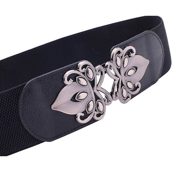 Dame Vintage Bred Elastisk Stretch Midjebelte Retro Cinch Belte
