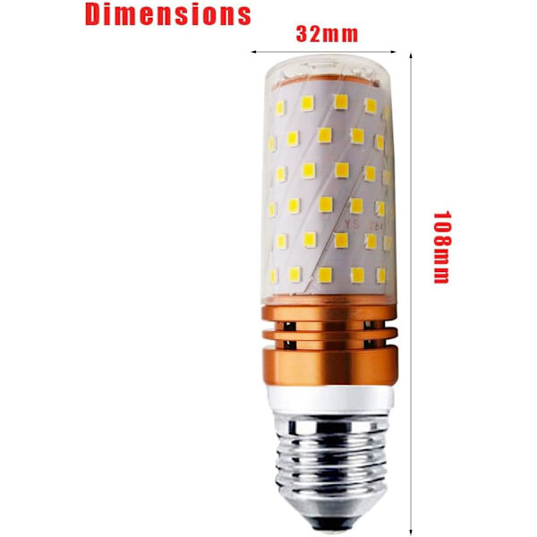 E27 LED 16W Varmvitt Ljus 3000K LED Lampa Majslampor 150W Incan