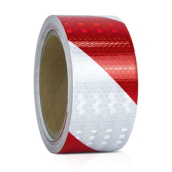Reflekterende tape rød og hvid 25m*5cm Reflekterende advarselsmærkat