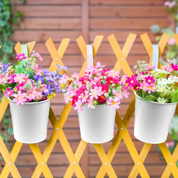 10 st hängande blomkrukor, metalljärn väggplanterare inomhus/utomhus