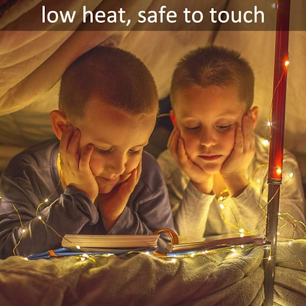10-pack LED-ljusslingor - 2 m 20 LED-lampor batteridriven koppartråd vattentäta ljusslingor för semesterbröllopsfest jul DIY inomhus utomhusdekorationer, varmvit