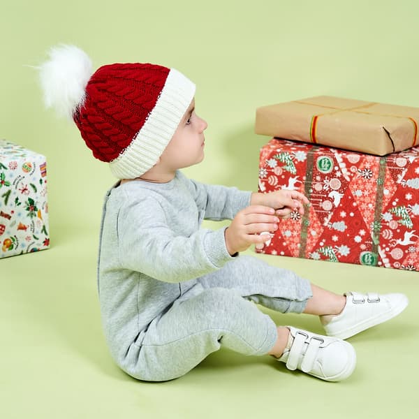 Julefest 2022 Barnestrikkede Varme Pompom Hat