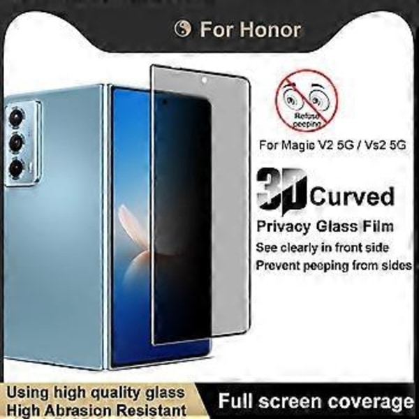 IMAK Honor Magic V2 5G/Magic Vs2 5G Näytönsuoja Anti Spy Täysi Peitto Karkaistu Lasi