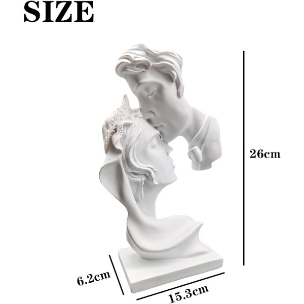 Kjærlighetskyss-statue, dekorative figurer, moderne stuedekor
