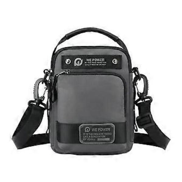 Axelväska för män Justerbar rem Lätt satchel Nylon Trendig midjeväska Crossbody-väska för shopping utomhussporter (Grå) Gray