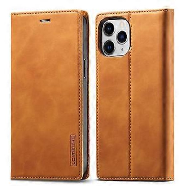 LC.IMEEKE Magnetiskt PU + TPU-fodral för iPhone 13 Pro Brown
