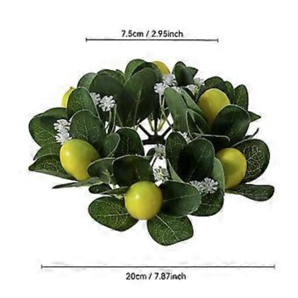 Citron Ljusring Krans Ljusstake Hållare Ring för Café Festival Kök()
