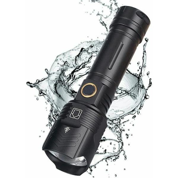 Starkt Ljus P99 LED Ficklampa Utomhus USB Ut- och Ingångs Laddning