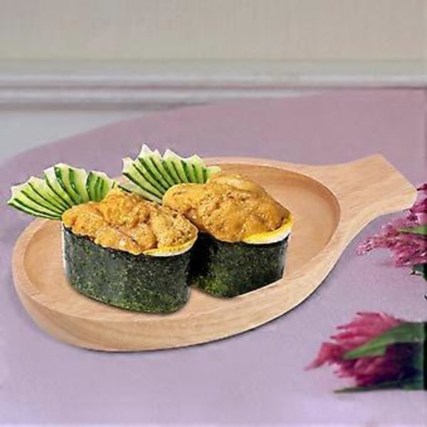 Fiskformet Sushi-fad i træ i japansk stil Serveringsbakke Tallerken til køkkenmiddagsbarværktøj