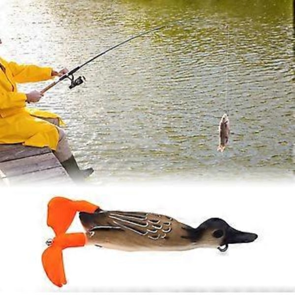 Ankbete Fiske Drag Fiskekrokar Tillbehör Swimbait Utrustning Flipper Trollingbete Fiskedrag för Bass Gös Rödfisk (Grå) Gray