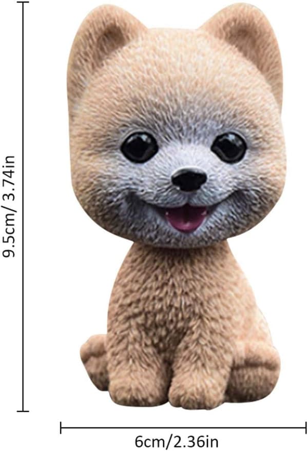 Hunde Bobblehead Bilpynt Instrumentbræt Ryste Hoved Dekoration Shak