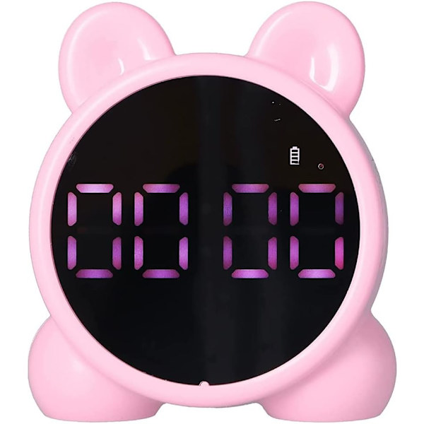 1 st rosa digital väckarklocka, barns smarta klocka med LED-dis