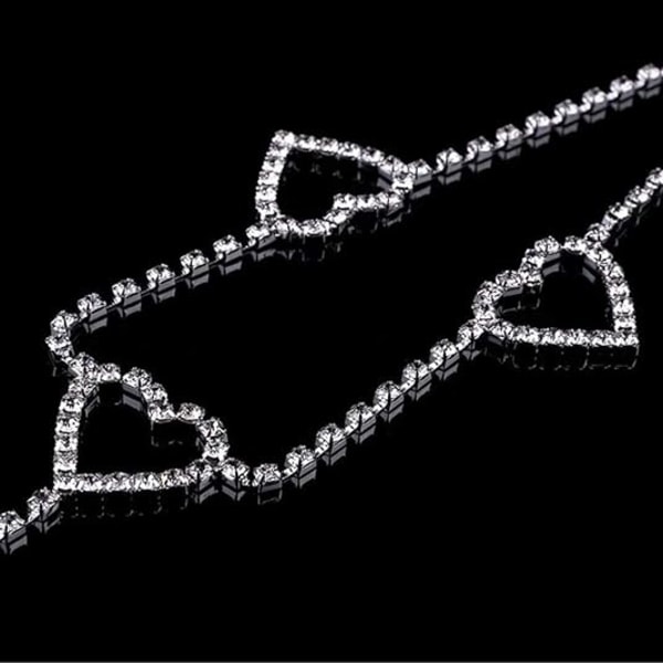 Rhinestone Kropkæde Bælte Krystal Talje Kæder Hjerte Vedhæng Su