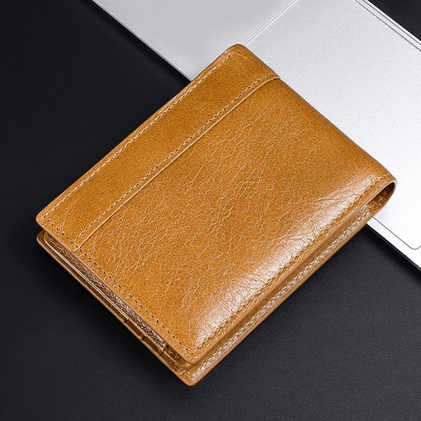 Brun Färg Herr Plånbok Läder Bifold 11cm L x 1.5cm B x 8