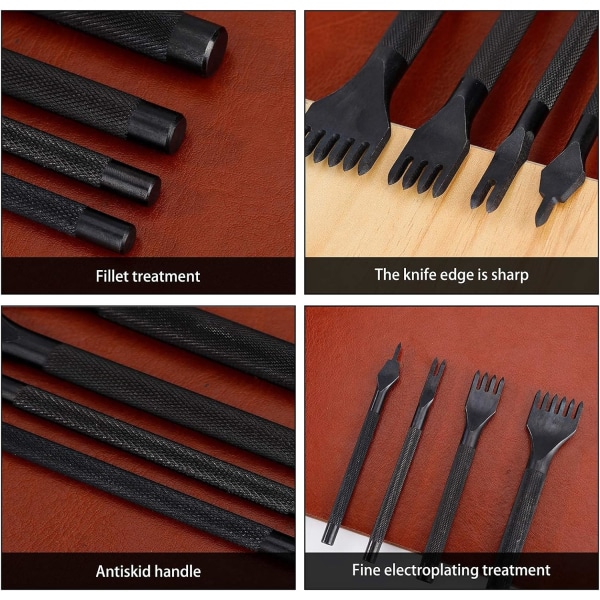 Håltagningssats 4mm DIY-syverktyg Håltagare Stål Läder