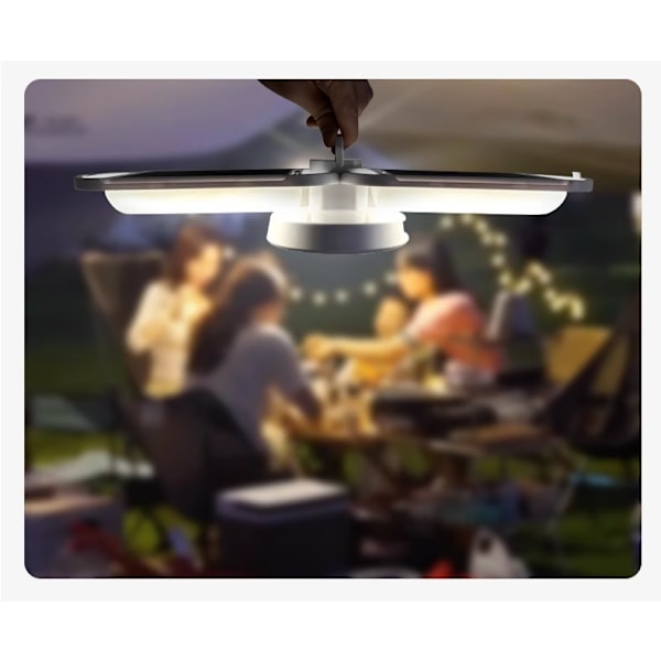 Solcellsladdad, Bärbar Campinglampa med Justerbar Ljusstyrka