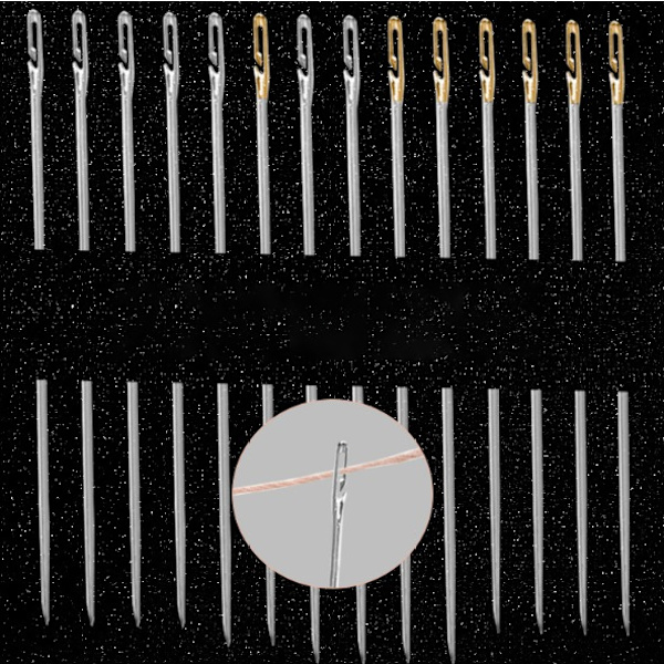 Golden Tail 12 st Easy Threading Needles Blind Needles Open S