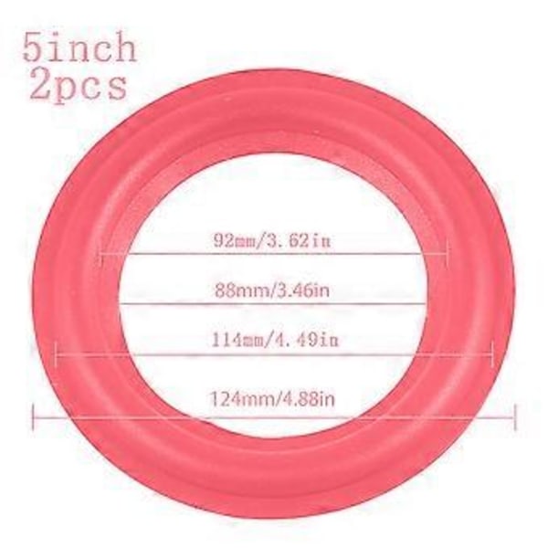 Hyvä Elastisuus Punainen Kaiuttimen Kumivaahto Reunuksen Vaihto Joustava Kumireunus Reunat Elastisuus & Kestävä Rengas 10 tuumaa 248mm 10 in 248mm